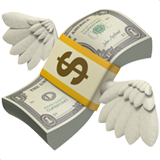 Money with wings icon